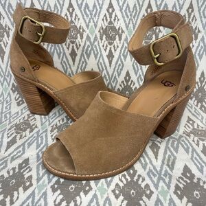 UGG Australia Women's AJA Chestnut 1020322 Casual Leather Suede Buckle Heels ~